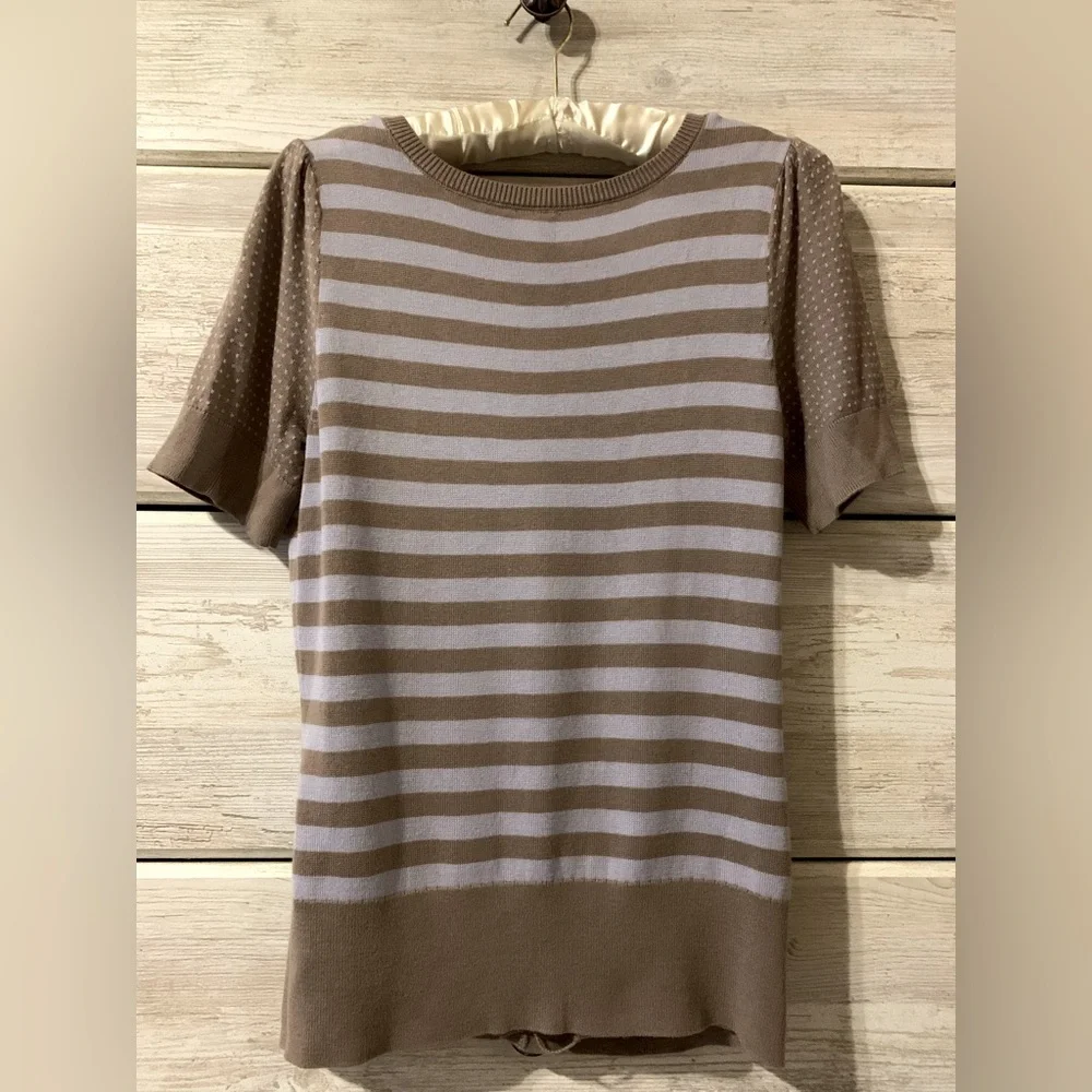 Anthropologie (Moth) Sweater; Lavender & Light Brown - Picture 2 of 4